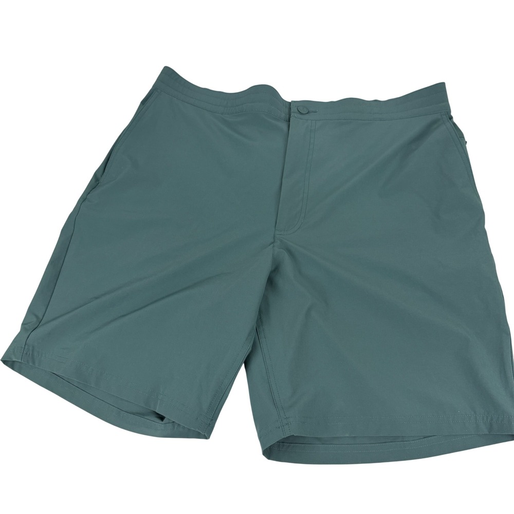 Lands' End Mens Outrigger Board Shorts Teal Green XL 40-42 Quick Dry Stretch